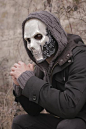 意大利代购Skull◇手作复古树脂骷髅头骨全脸面罩Cosplay演出面具-淘宝网
