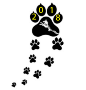 pet symbol footprints of dog puppy animal of vector