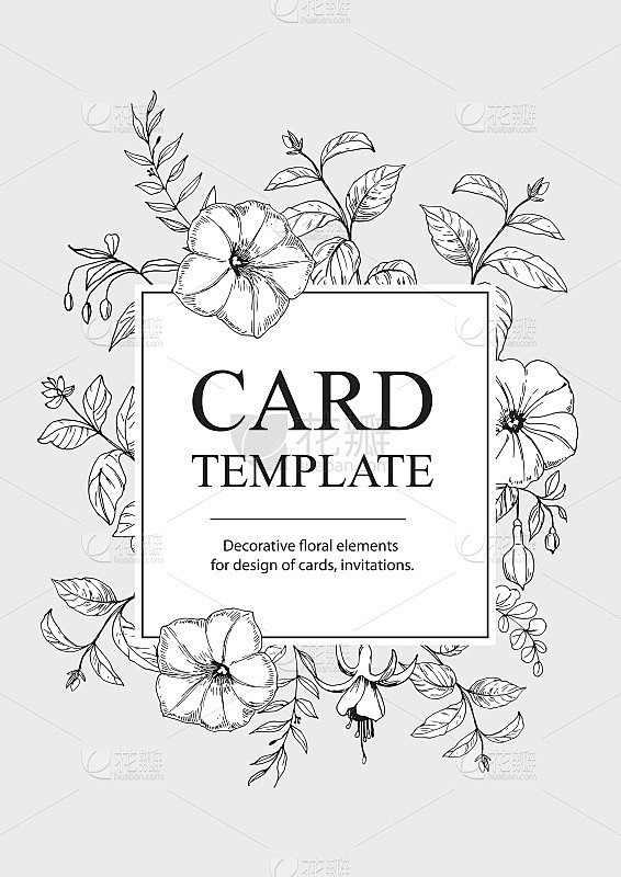 Invitation or greeting card template design with f