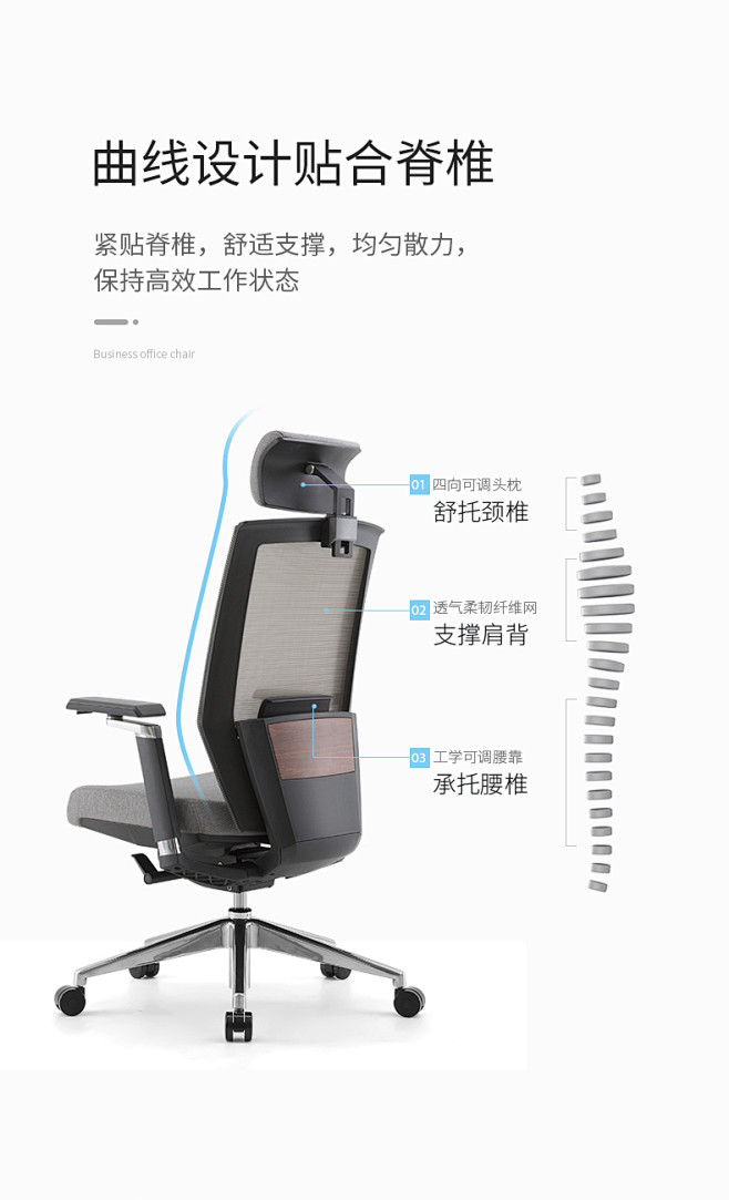 西昊人体工学椅电脑椅 家用办公椅舒适久坐...
