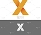 X字母抽象字母矢量图标插图