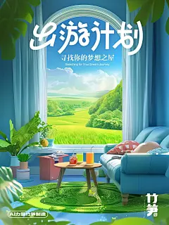 五一出游计划！10 张 AI 绘制的春日海报，色彩太美了！