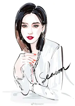 jjseason插画超话 ---- 温柔诗意CHANEL@刘诗诗   #season时尚插画# ​​​​