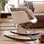 及木家具 创意现代简约 eames玻璃钢休闲椅 实木摇椅子包邮YZ011-tmall.com天猫