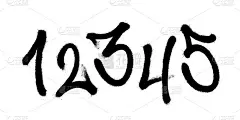 涂鸦喷字体字母。位数。第6部分。矢量图