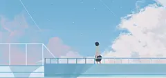 小清新台阶人物插画高清素材 手绘 免费下载 页面网页 平面电商 创意素材