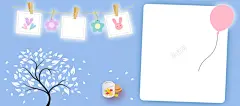 蓝色儿童相册模板背景图 创意素材