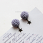 【石头的日记】vintage 紫色小千层菊 星星 耳钉-淘宝网 #复古#