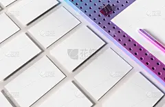 名片模拟现代风格的背景。3 d演示。