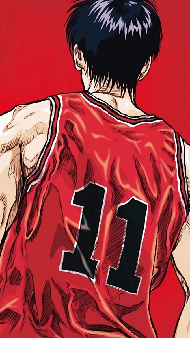 灌篮高手11号流川枫背影手机壁纸