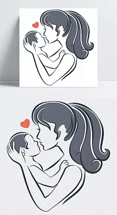 母婴插画|绘画,插画,婴儿,母爱,母亲节标志,节日标志图形,节日标志设计,商标设计,妈妈,其他节日,节日元素