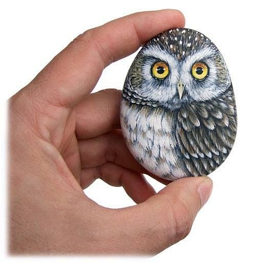 Owl rock painting @M...