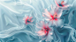 photostock abstract background with flowers and wavy elements in light blue and pink tones, smooth texture, soft gradients, high details, minimalist design, calming colors, professional look, 4k