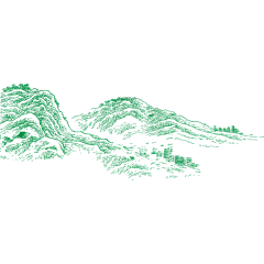 茶叶包装设计元素山水线描春茶叶山图案纹路矢量图