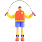 3D-运动人物-跳绳