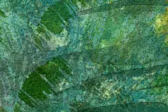 抽象艺术背景颜色为深绿色和青色。水彩画在画布上与翡翠柔和的梯度。