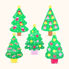圣诞树  - 源文件下载【酷图网】圣诞树,植物,树木,圣诞节,贺卡装饰,节日,圣诞元素,圣诞装饰,圣诞树插图,卡通手绘