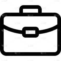 图标系列扁平风黑色手提包公文包图标元素