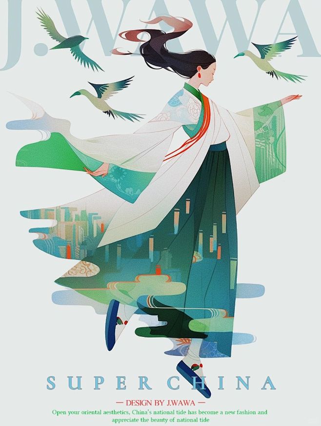 中式审美探索丨新国风插画～舞春