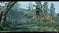 God of War - Riverpass Boneyard, Kyle Bromley : Given the scope of the game it was always a team undertaking. I was responsible for this level and its entirety throughout the project. Several assets and materials were re-used and/or re-purposed for this a