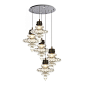 Heathfield & Co Basilica Round 5 Light Nickel Pendant Light