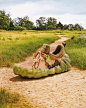 Giant sneaker photo composite. retouching and image manipulation done with photoshop