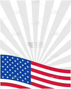 美国抽象旗帜射线背景旗帜