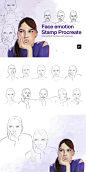 10个面部表情Procreate笔刷素材 (brushset)