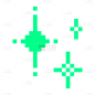 Green Stars Pixel Sticker