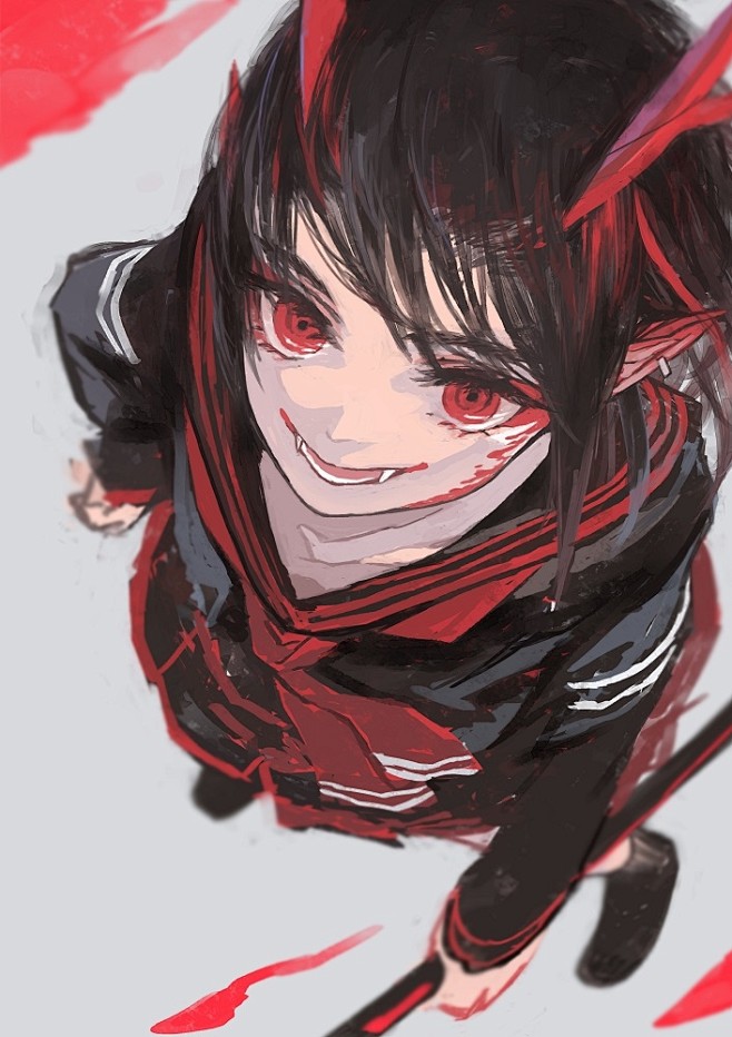 #オリジナル 鬼角セーラー - Kaneni的插画 - pixi
