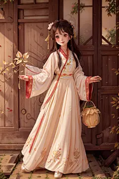AI数字艺术汉服女生插画