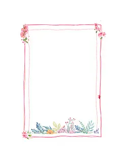 桃花盛开粉色边框花朵边框PNG素材