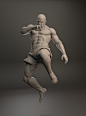 Kickboxer - Anatomy Study, Rafael Regidor : Anatomy study, adding motion so I can do some "problem solving" also.
Started from a sphere in zbrush, pulled out the limbs straight into pose. And everything was "symmetry off" from that poi