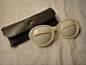 French Runway 1960's Courrege White Slit Lens Glasses Eyewear