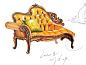 中南大学工业设计手绘张心恩产品手绘皮革材质沙发