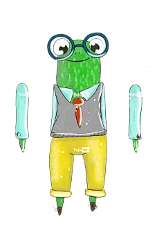 卡通片 木偶 卡通青蛙 青蛙 拟人的 剪贴画 剪下
