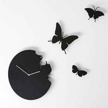 时尚蝴蝶挂钟（黑）
