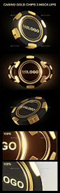 Casino Gold Chip Mockup - Logo Product Mock-Ups