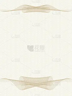 两个柔和的棕色小插图。轻断头台图案，漩涡形状。温柔的复古设计。向量抽象米色背景，弯弯曲曲的线条。证书