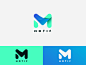 Motif Logo modern tech duotone typography m icon monogram m logo motif teal blue logo