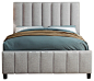 Isabel Gray Upholstery Bed, Queen transitional-panel-beds