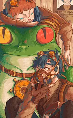 这一系列的插画主要表达了作者脑海里的一些奇奇怪怪的想法。作者希望在还有能力想象的时候，把脑海里的场景，人物，主意都记录下来。作者喜欢忙碌又乏味的人生，但也喜欢逃避现实，在画画的过程中，作者会进入到另一个世界，在那里可以随心所欲，画着自己想要的生活。但当睁开眼睛回看自己创作的作品， ​​​​...展开全文c