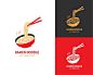 Vector japanese ramen noodle soup logo
