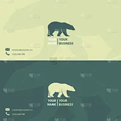 与北极熊的名片模板