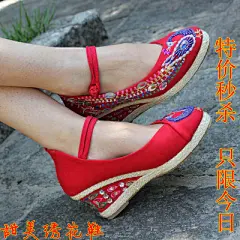民族风绣花鞋