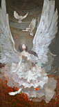 天使与白鸽，鲜血与玫瑰， [Pixiv]精选手绘插画cg #小清新# #头像#