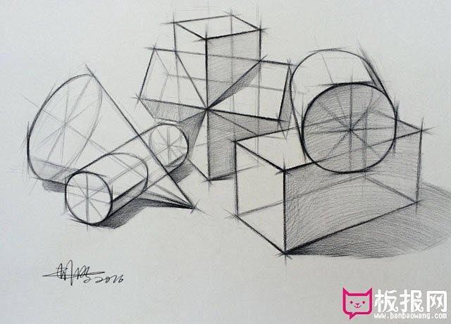 超适合初学者的几何体素描入门图片,新手必.