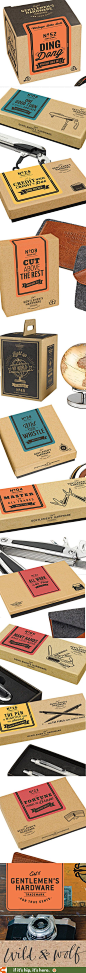 A look at the Vintage- style packaging for Wild & Wolf's Gentleman's Hardware Collection