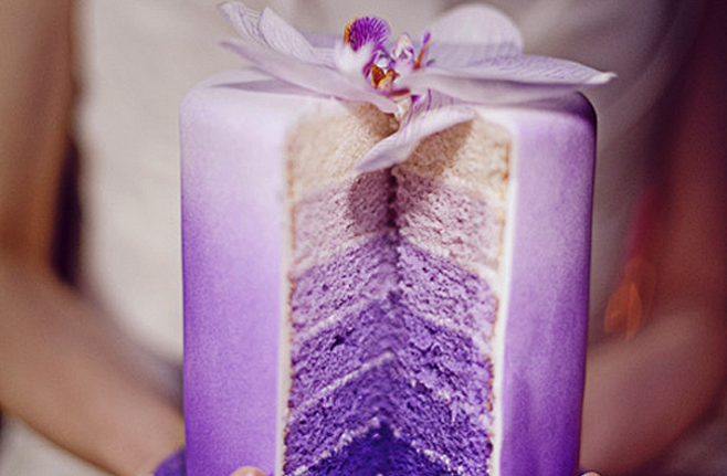 紫色渐变婚礼蛋糕