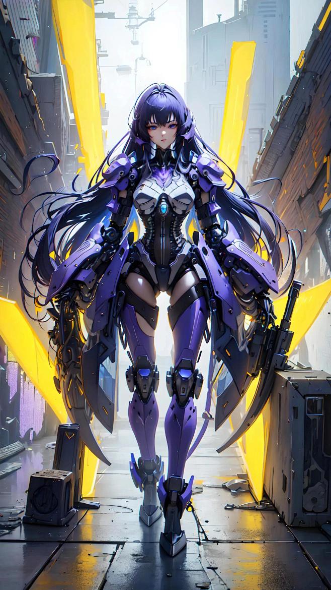 手机壁纸：机械之魂-深度改造后的机甲少女...